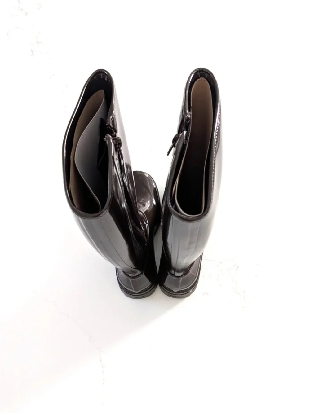 KASSL Editions x Tretorn Tijntje Tall Rain Boots Shiny Coffee Brown EU 39 US 8